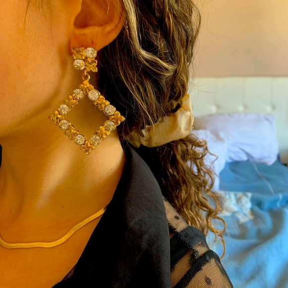 Gold earrings stylish - Picture 1 of 2